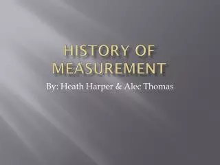 history of measurement