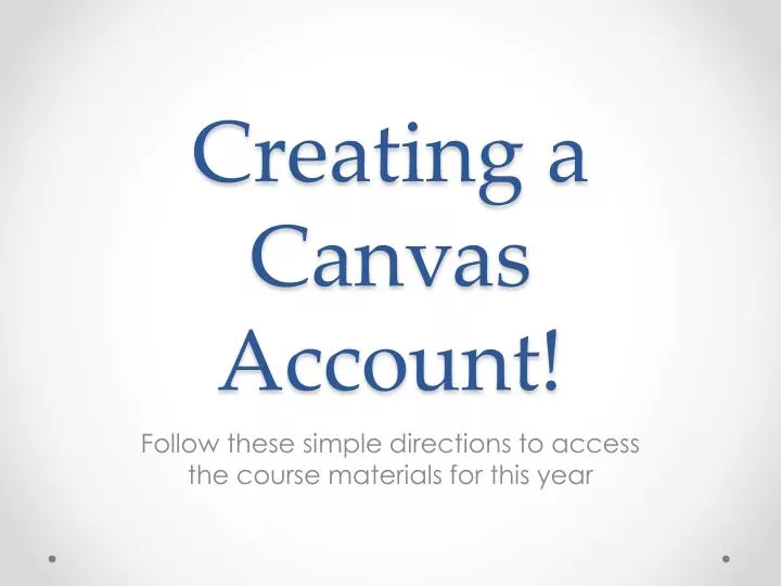 creating a canvas account