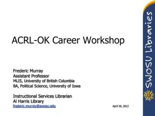 ACRL-OK Career Workshop