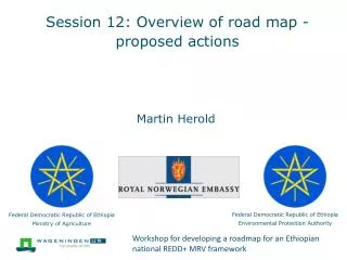 Session 12: Overview of road map -proposed actions