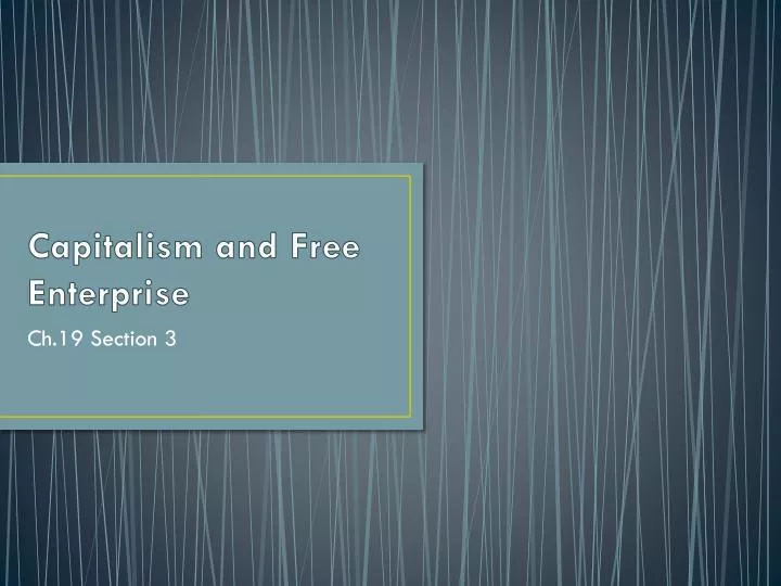 capitalism and free enterprise
