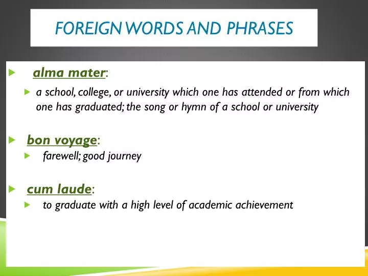 foreign words and phrases