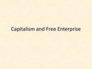 capitalism and free enterprise