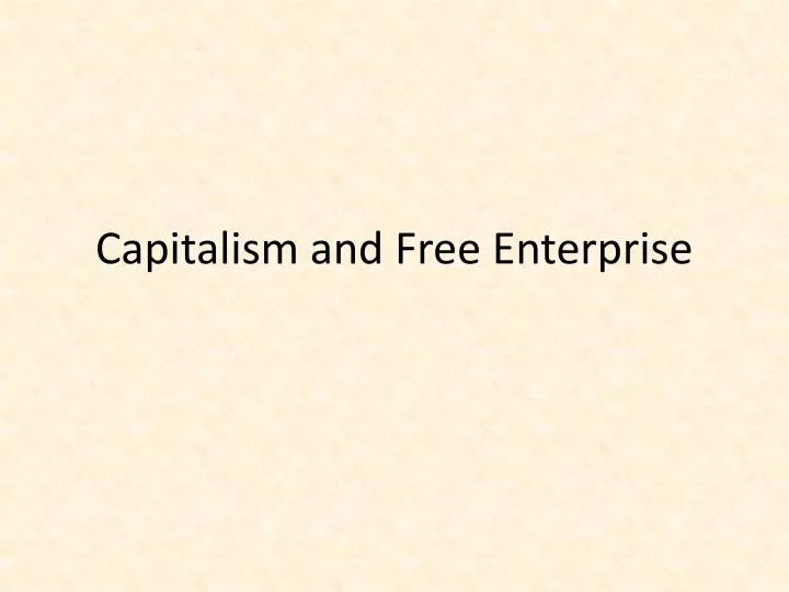 capitalism and free enterprise