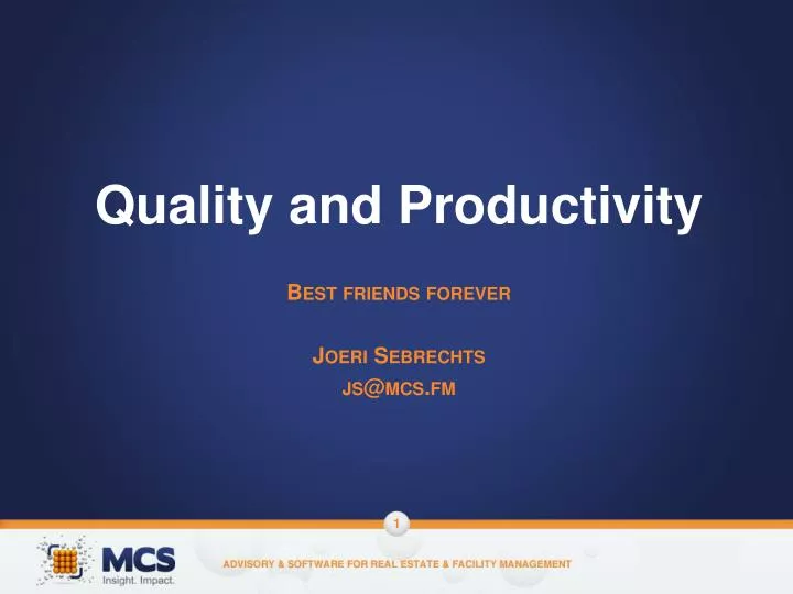 quality and productivity