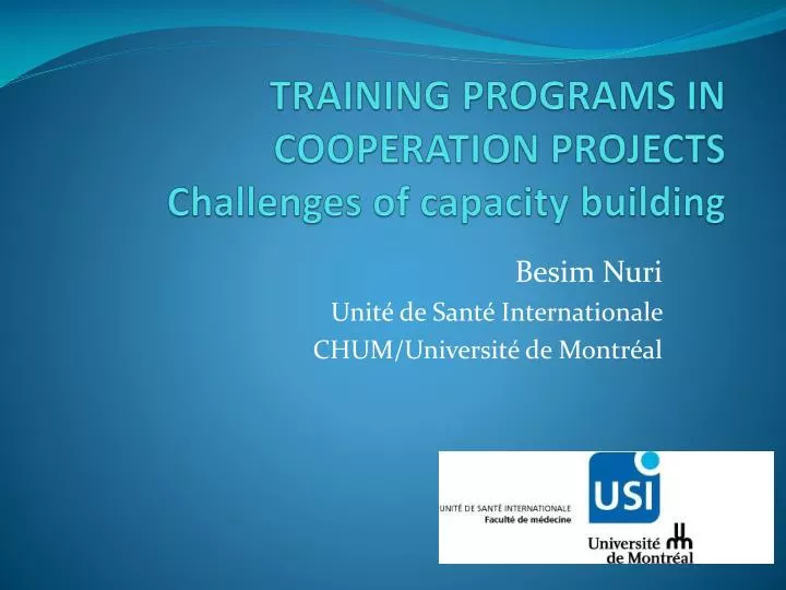 training programs in cooperation projects challenges of capacity building