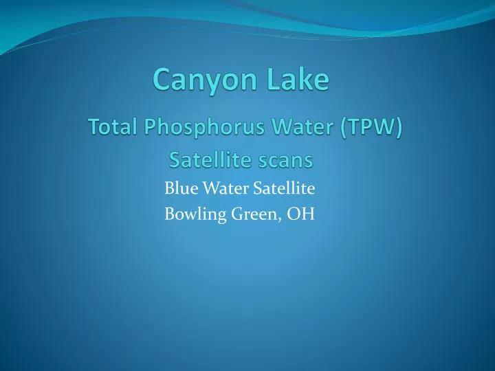 canyon lake total phosphorus water tpw satellite scans