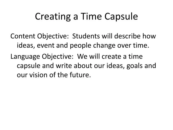 creating a time capsule