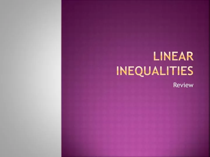 linear inequalities