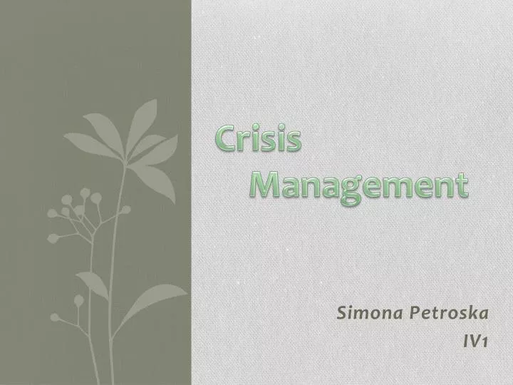 crisis management