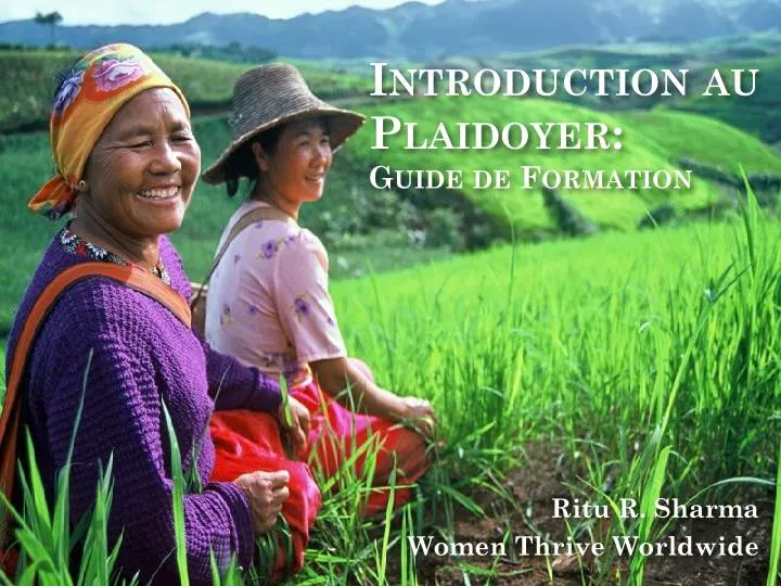 introduction au plaidoyer guide de formation