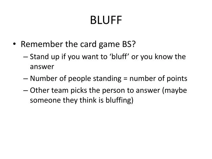 bluff