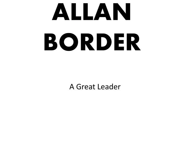 allan border