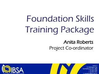 Foundation Skills Training Package