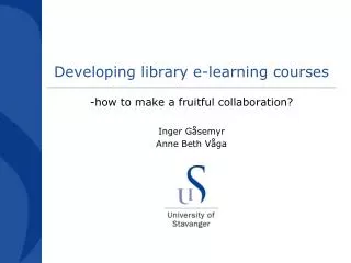 Developing library e-learning courses