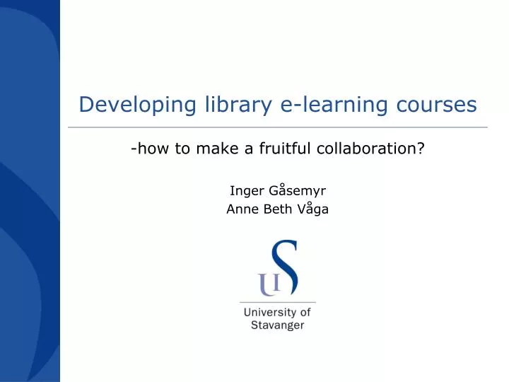 developing library e learning courses