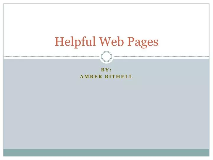 helpful web pages