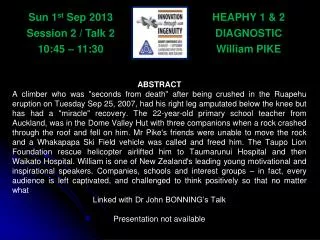 HEAPHY 1 &amp; 2 DIAGNOSTIC William PIKE