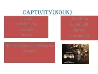 Captivity(Noun)