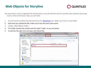 Web Objects for Storyline