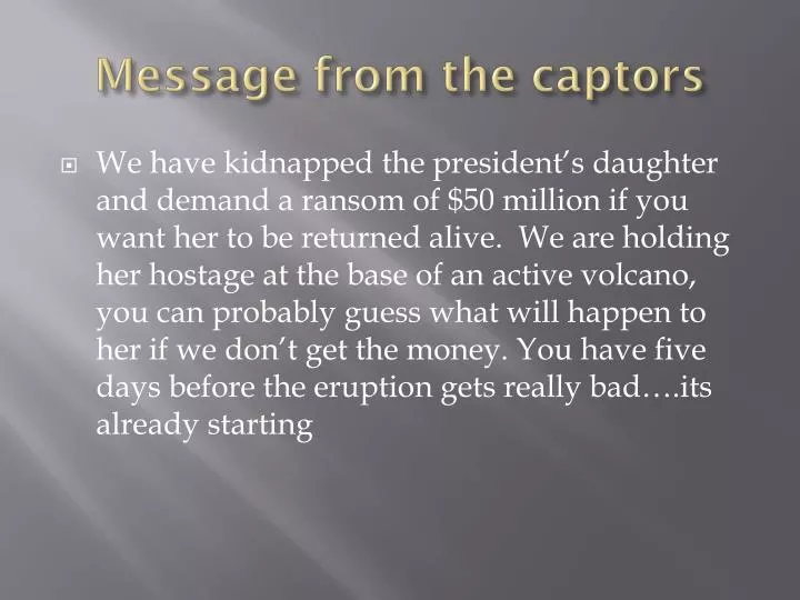 message from the captors