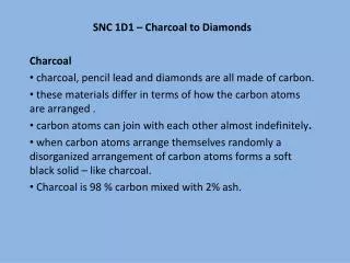 SNC 1D1 – Charcoal to Diamonds Charcoal