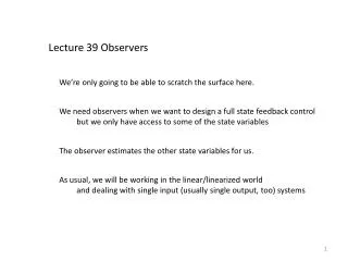 Lecture 39 Observers