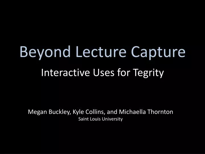 beyond lecture capture