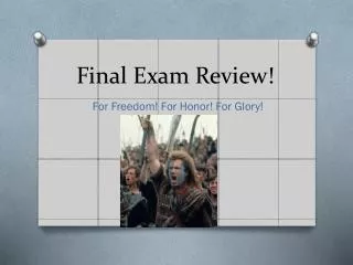 Final Exam Review!