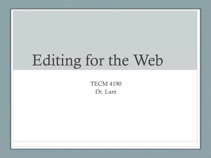 editing for the web