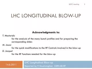 LHC Longitudinal Blow-up