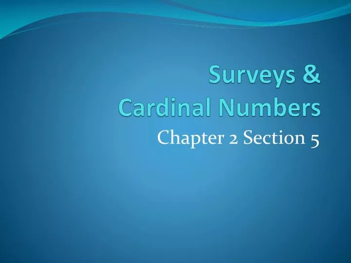 surveys cardinal numbers