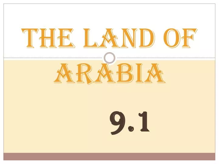 the land of arabia