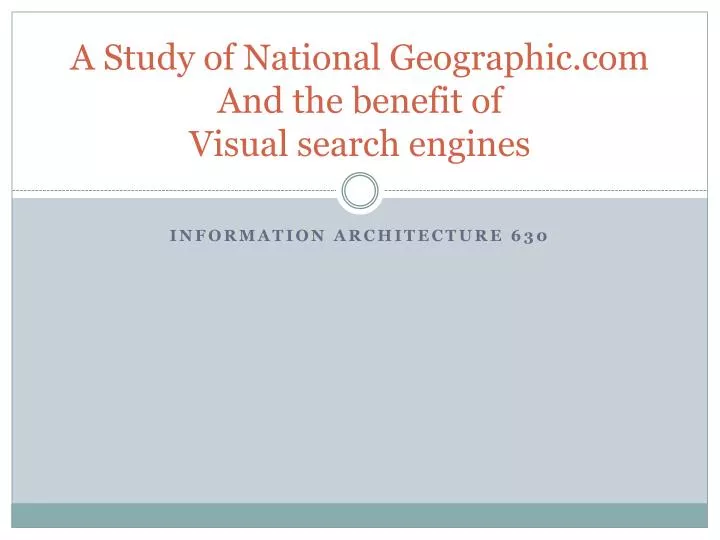 a study of national geographic com and the benefit of visual search engines
