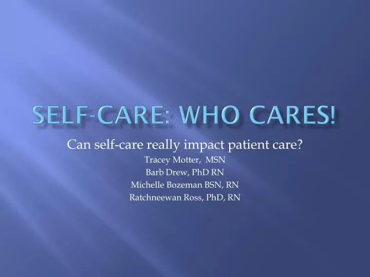 self care who cares