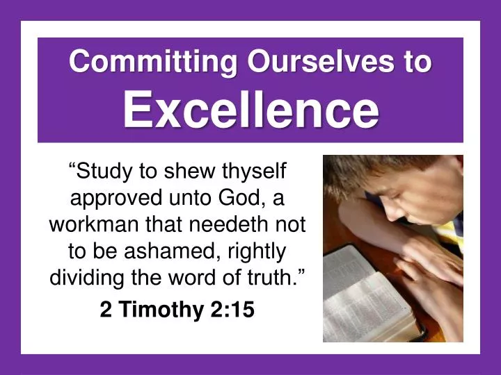 committing ourselves to excellence