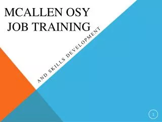 McAllen OSY JOB TRAINING