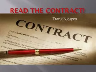 Read the Contract!