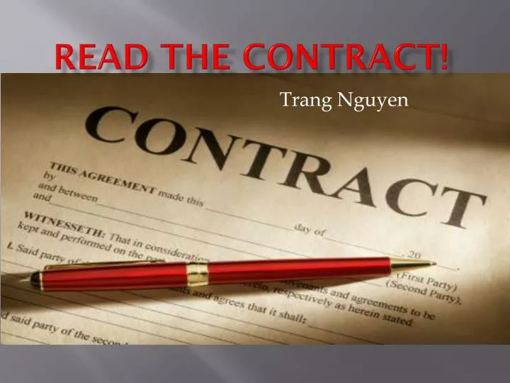 read the contract