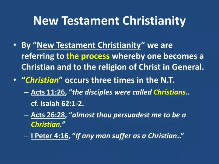 new testament christianity
