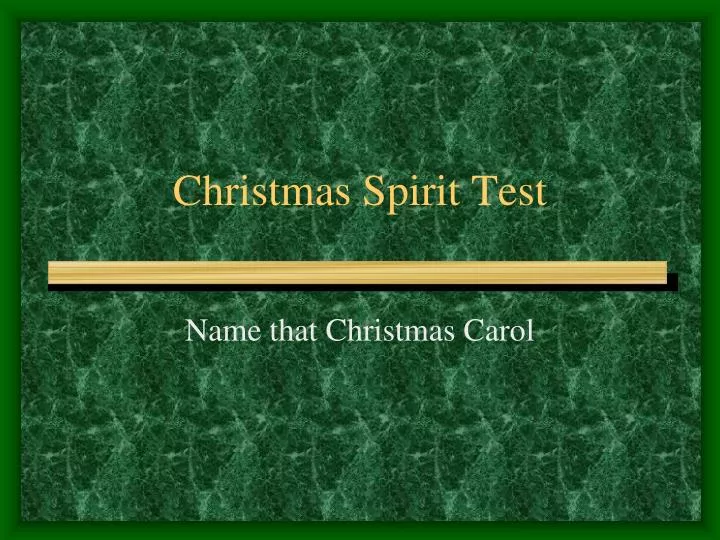 christmas spirit test