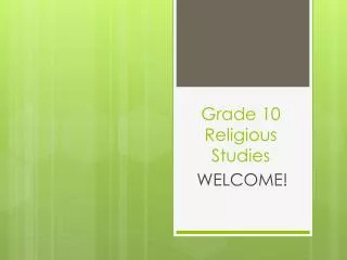 Grade 10 Religious Studies