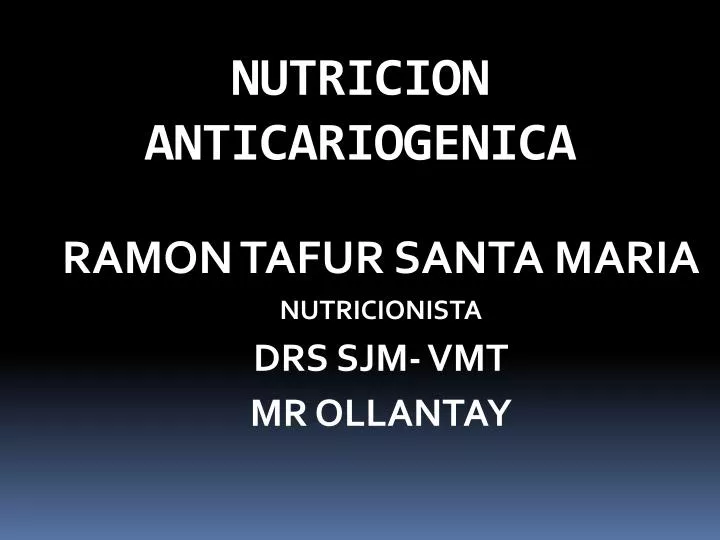 nutricion anticariogenica