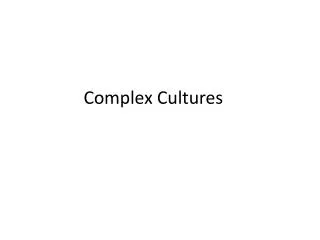 Complex Cultures