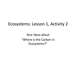 Ecosystems: Lesson 1, Activity 2