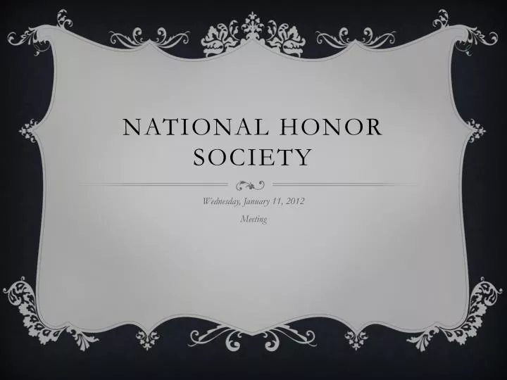 national honor society