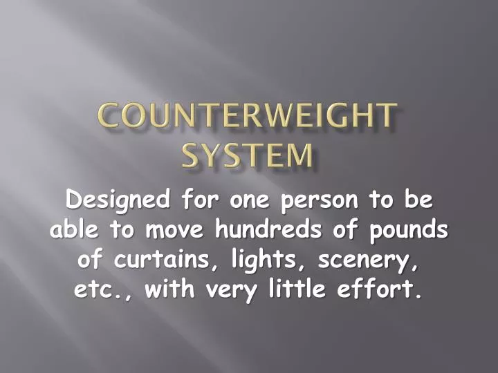 counterweight system