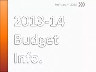 2013-14 Budget Info.