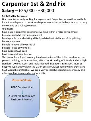 Potential Route GCSE Hospitality