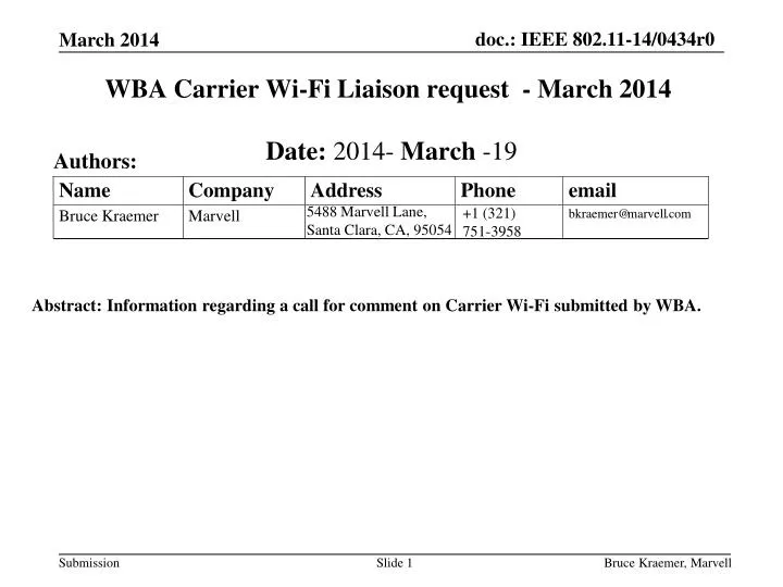 wba carrier wi fi liaison request march 2014